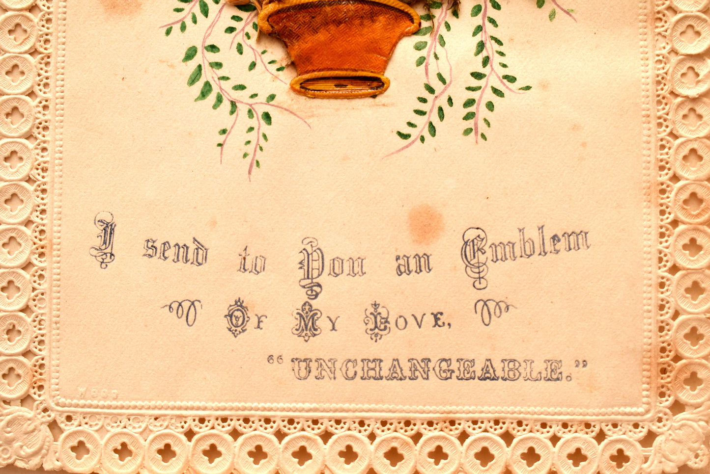 Antique Victorian Valentine Card - Incredible Dried Flower Bouquet with Original Envelope