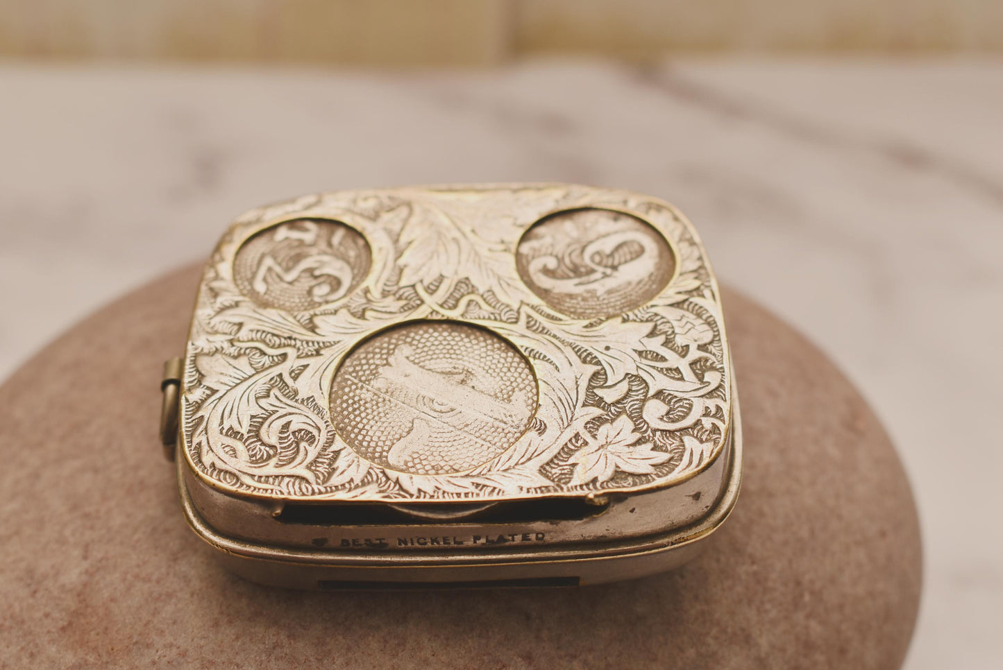 Antique Coin Sovereign - Beautiful Victorian Fob Chatelaine Spring Loaded Double Sided Store