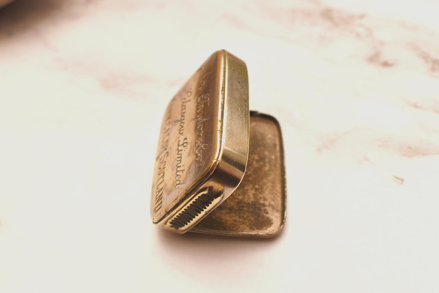 Antique Trick Vesta Case - Wonderful Kirkcaldy Whiskey Advertising Match Safe for Fob or Chatelaine