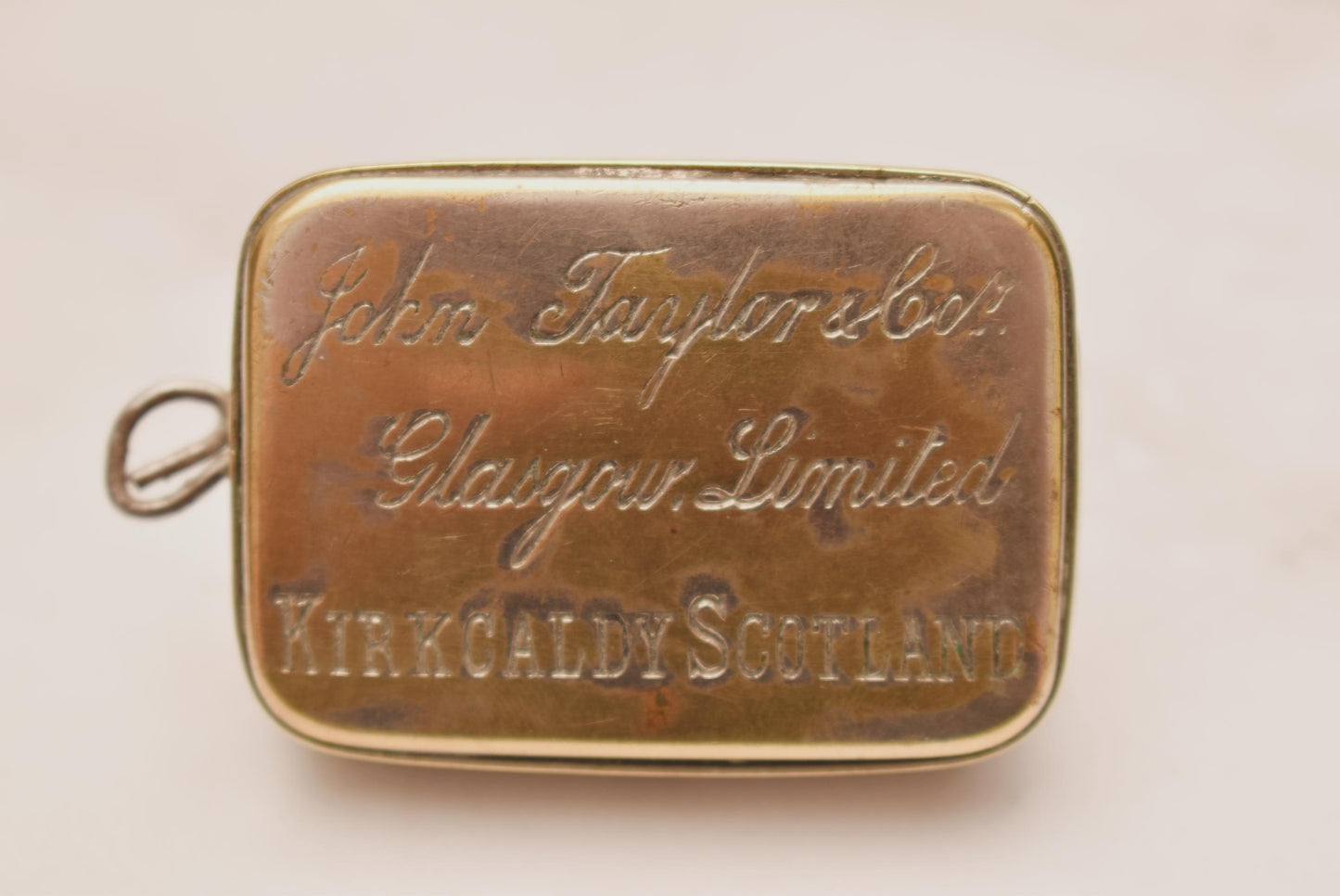 Antique Trick Vesta Case - Wonderful Kirkcaldy Whiskey Advertising Match Safe for Fob or Chatelaine
