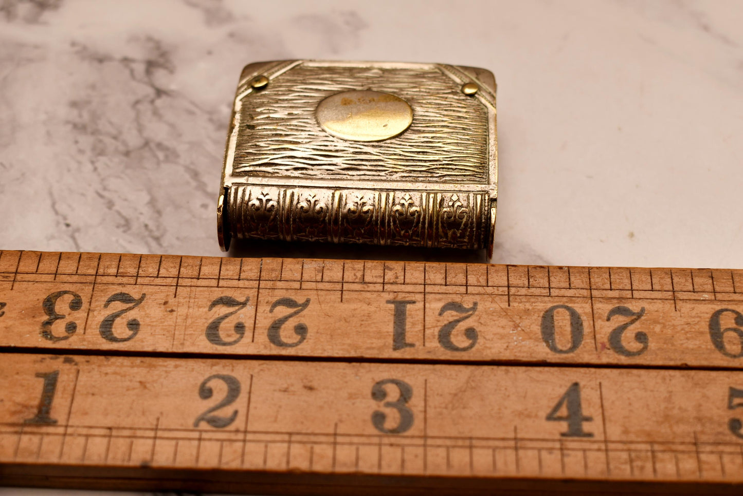 Book Vesta Case - Charming Victorian Match Safe Double Ended with Matches