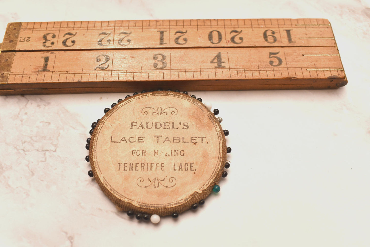 Faudel's Lace Tablet - Wonderful Victorian Tenerife Lace Tool