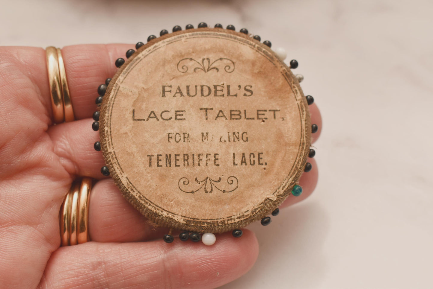 Faudel's Lace Tablet - Wonderful Victorian Tenerife Lace Tool