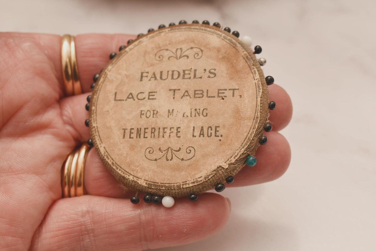 Faudel's Lace Tablet - Wonderful Victorian Tenerife Lace Tool