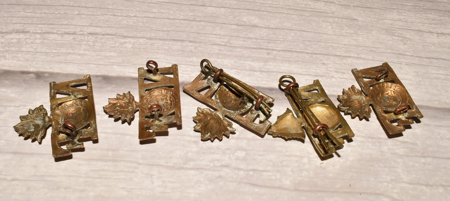 WW1 Northumberland Fusiliers Shoulder Title Badges - Original Brass Collection