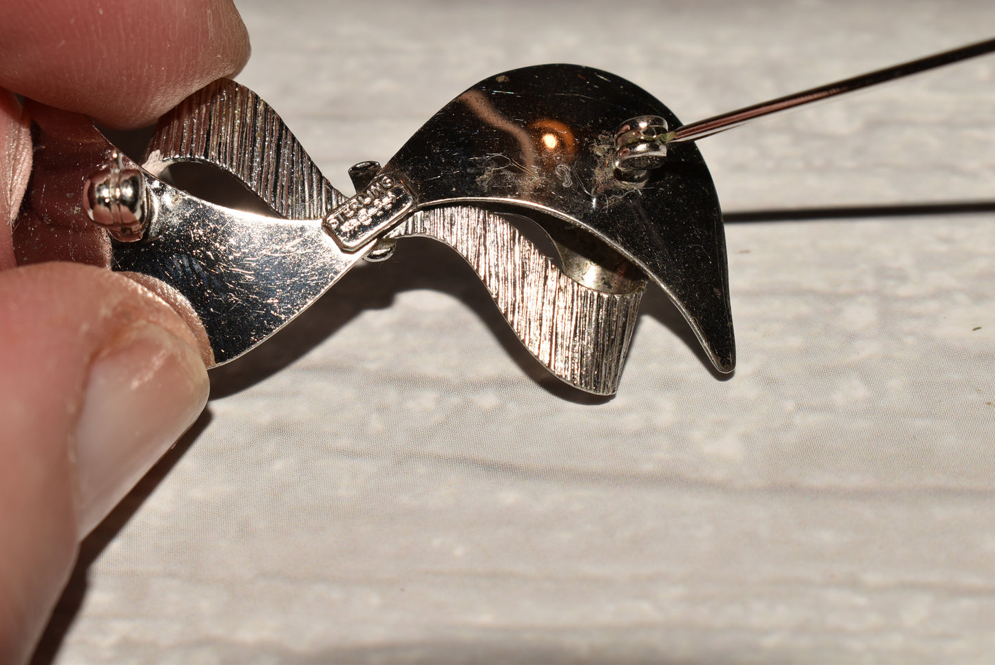Vintage Silver Brooch - Carl Art Sterling Bow Brooch