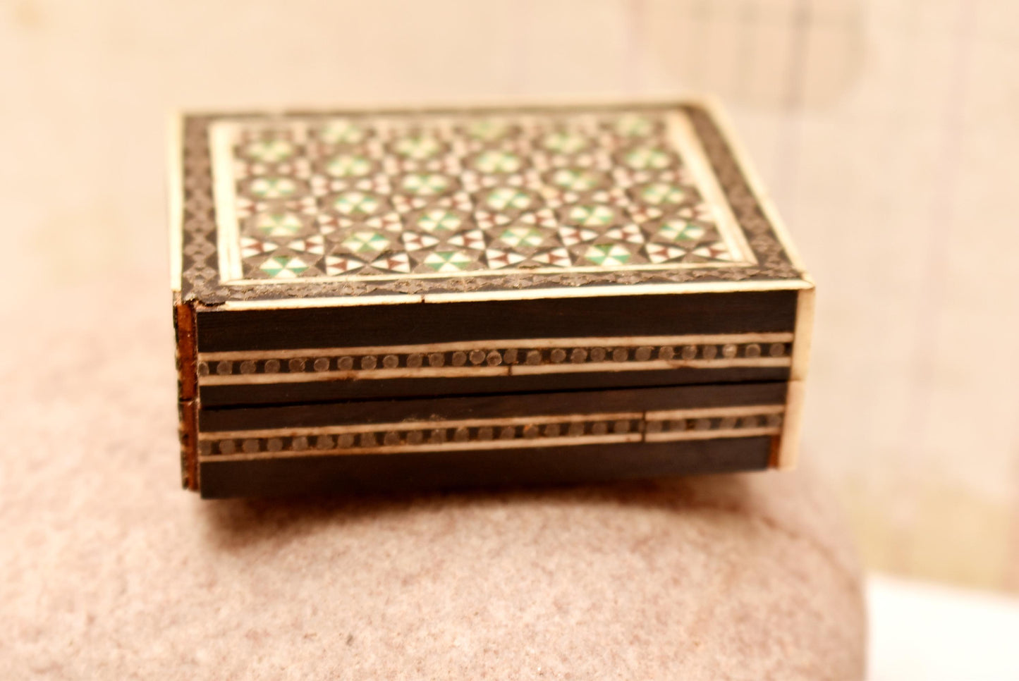 Antique Khātam Trinket Box - Gorgeous Inlaid Victorian Casket