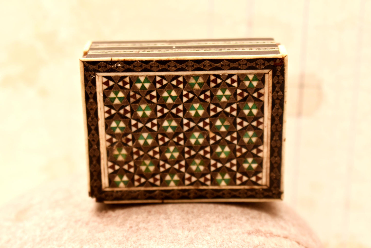 Antique Khātam Trinket Box - Gorgeous Inlaid Victorian Casket