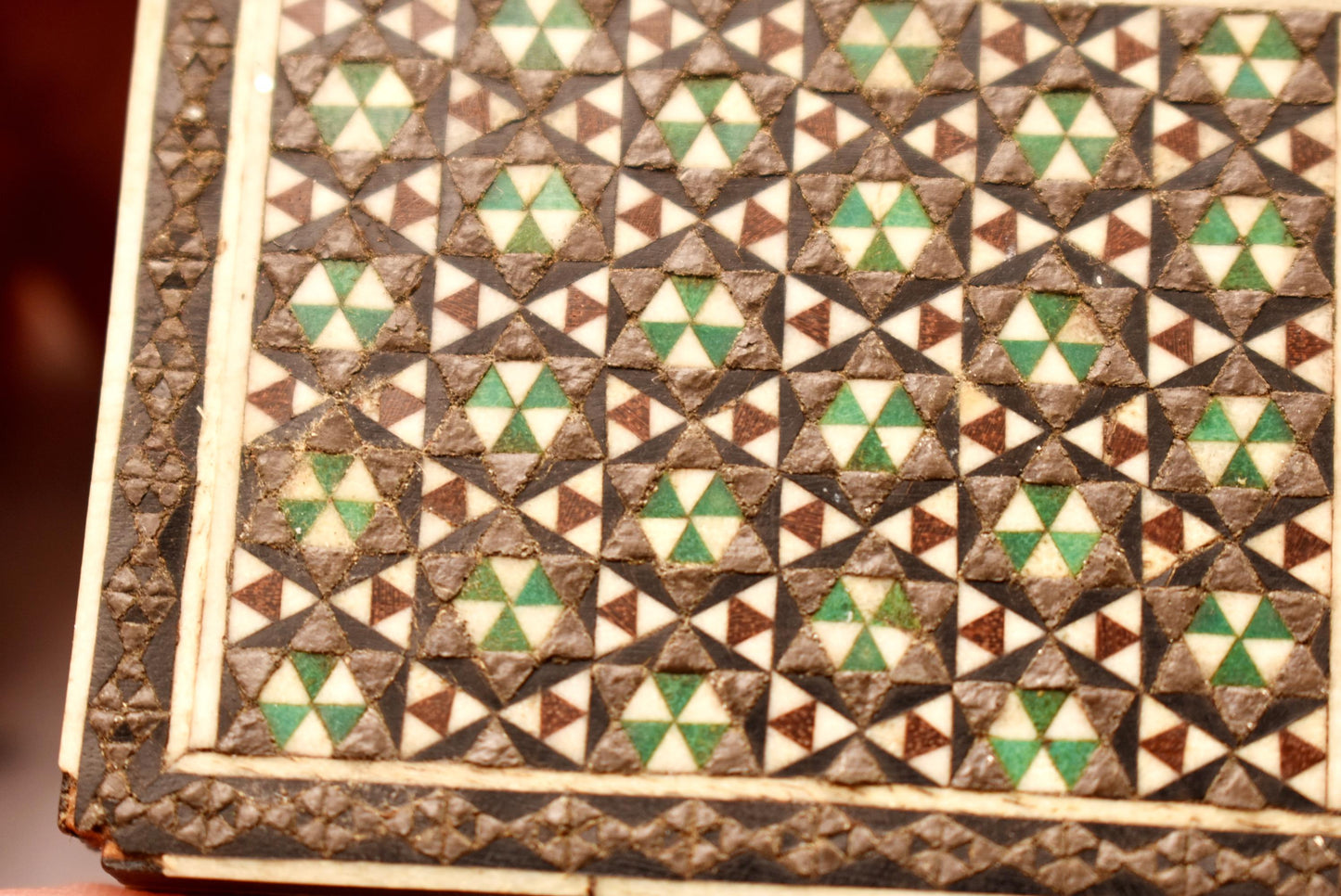 Antique Khātam Trinket Box - Gorgeous Inlaid Victorian Casket