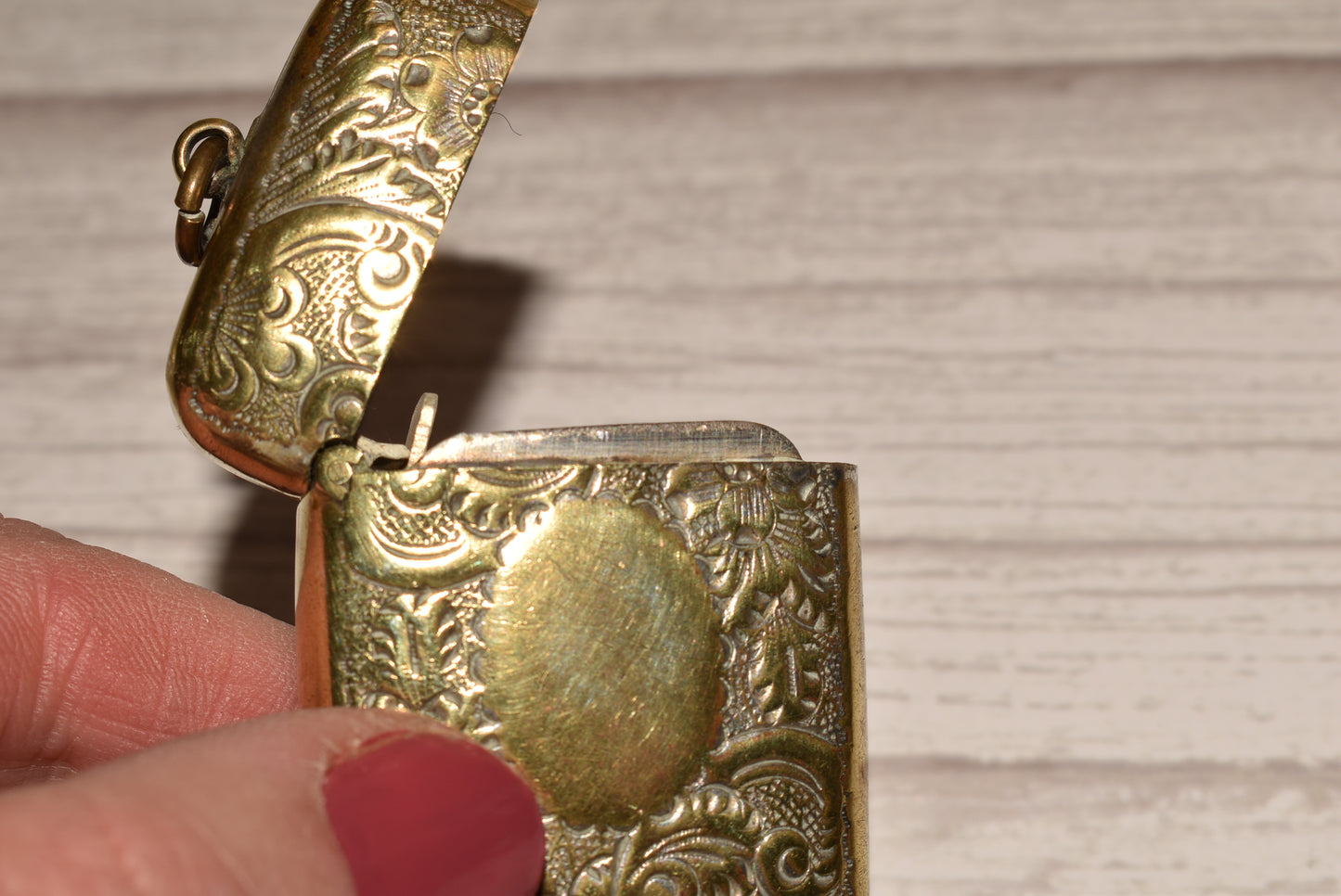 Antique Brass Vesta Case - Beautiful Decorative Victorian Match Safe for Fob or Chatelaine
