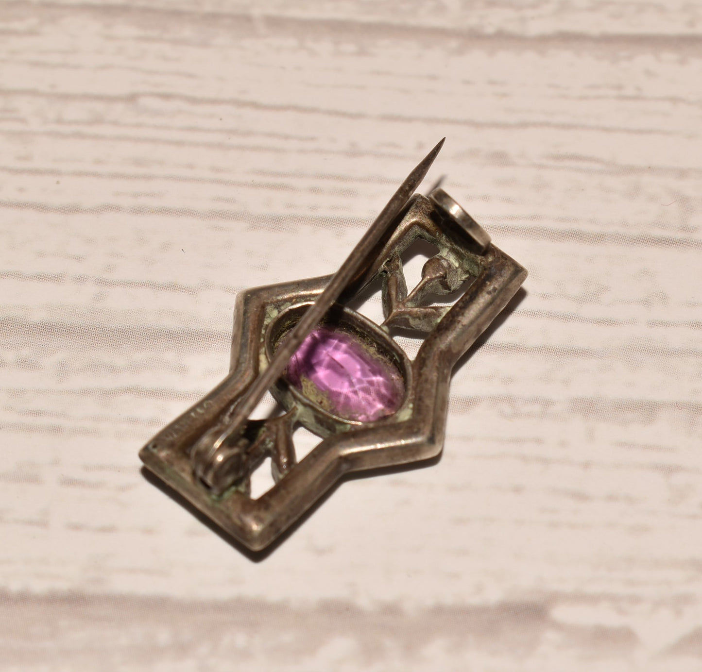 Victorian Silver Brooch - Gorgeous Seed Pearl and Amethyst Decorative Brooch