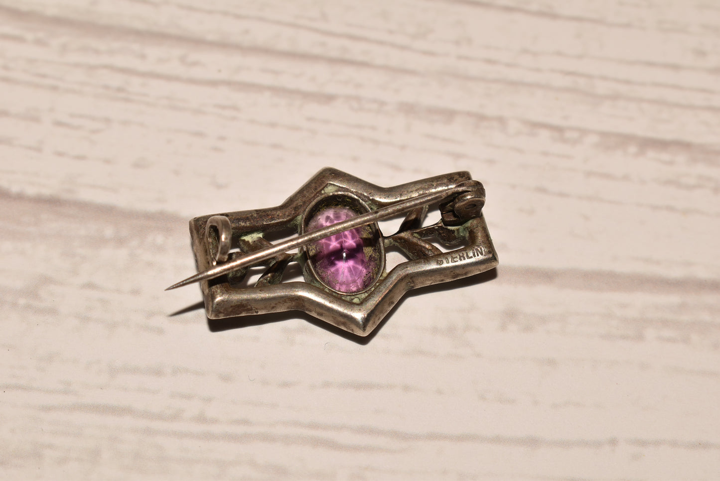 Victorian Silver Brooch - Gorgeous Seed Pearl and Amethyst Decorative Brooch