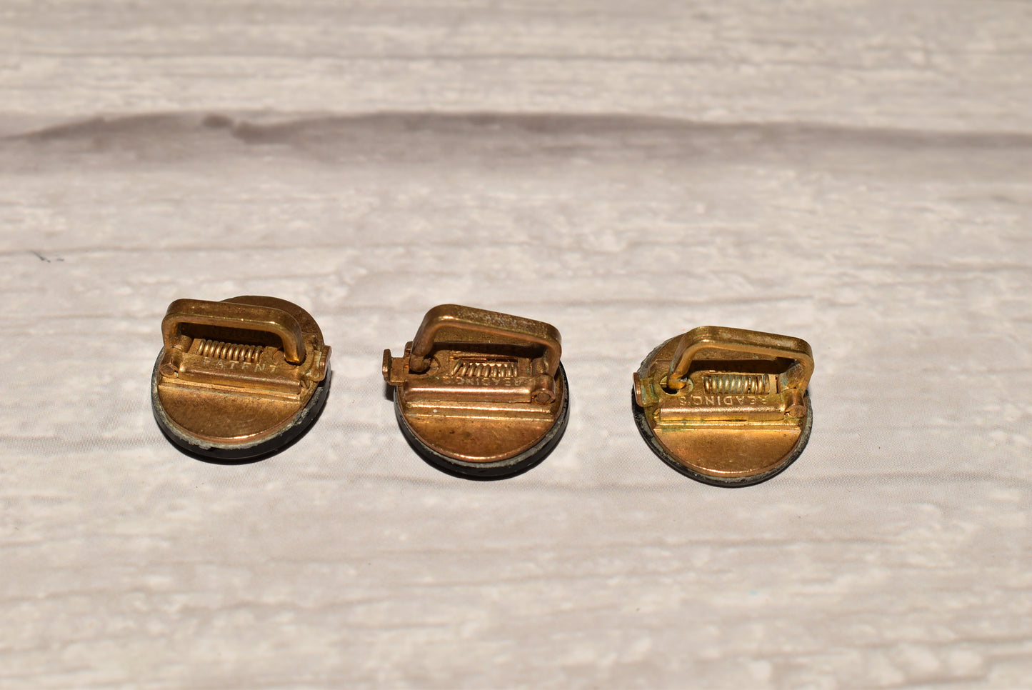 Victorian Bachelor Buttons - Wonderful Antique Trio of Reading's Patent French Jet
