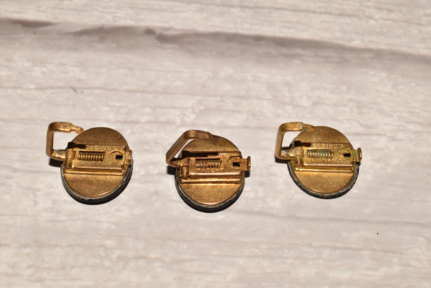 Victorian Bachelor Buttons - Wonderful Antique Trio of Reading's Patent French Jet