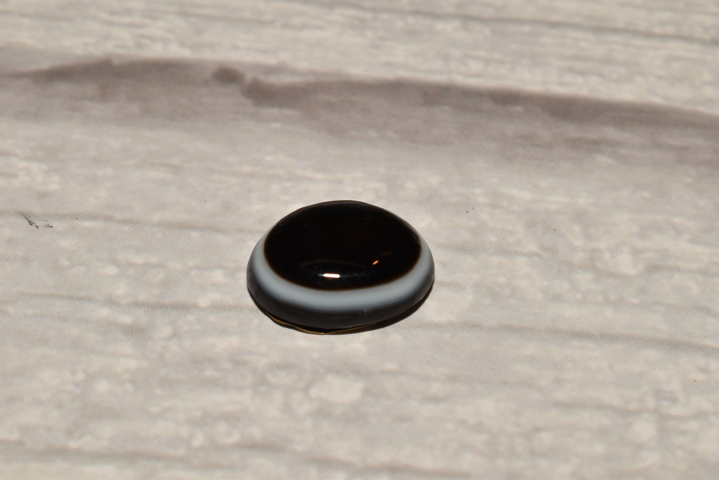 Bull's Eye Agate Cabochon - Gorgeous Victorian Brass Set Polished Stone