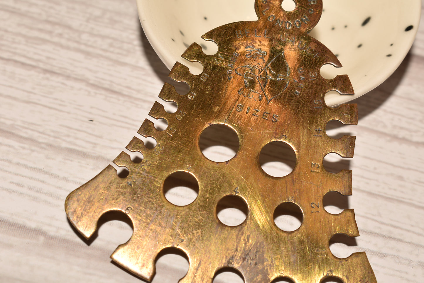 Antique Bell Gauge for Knitting Needles