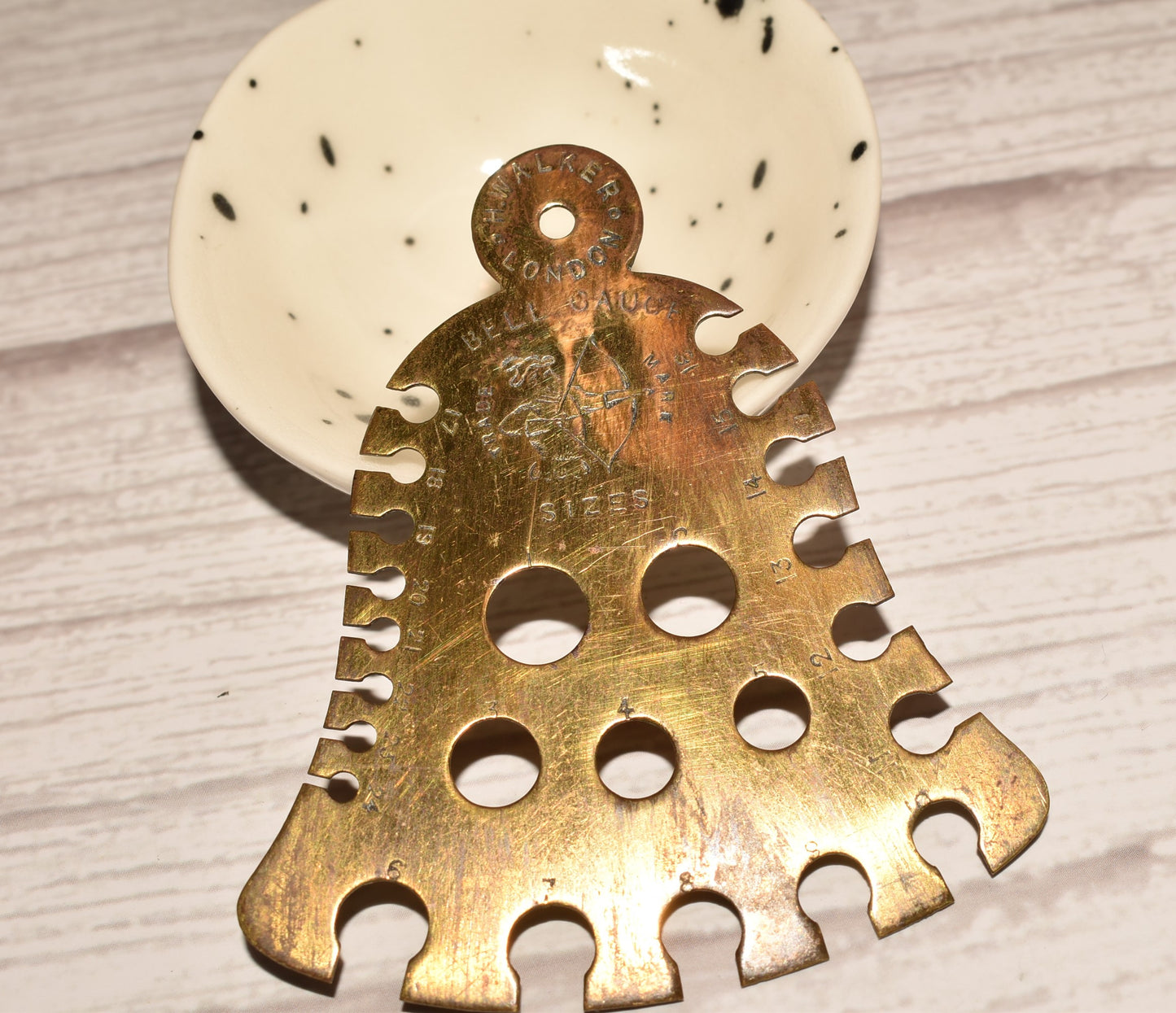 Antique Bell Gauge for Knitting Needles