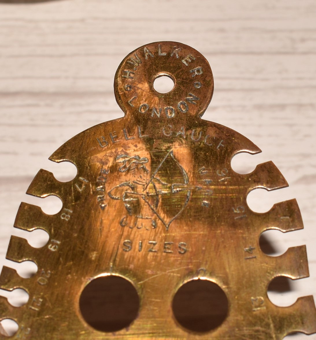 Antique Bell Gauge for Knitting Needles