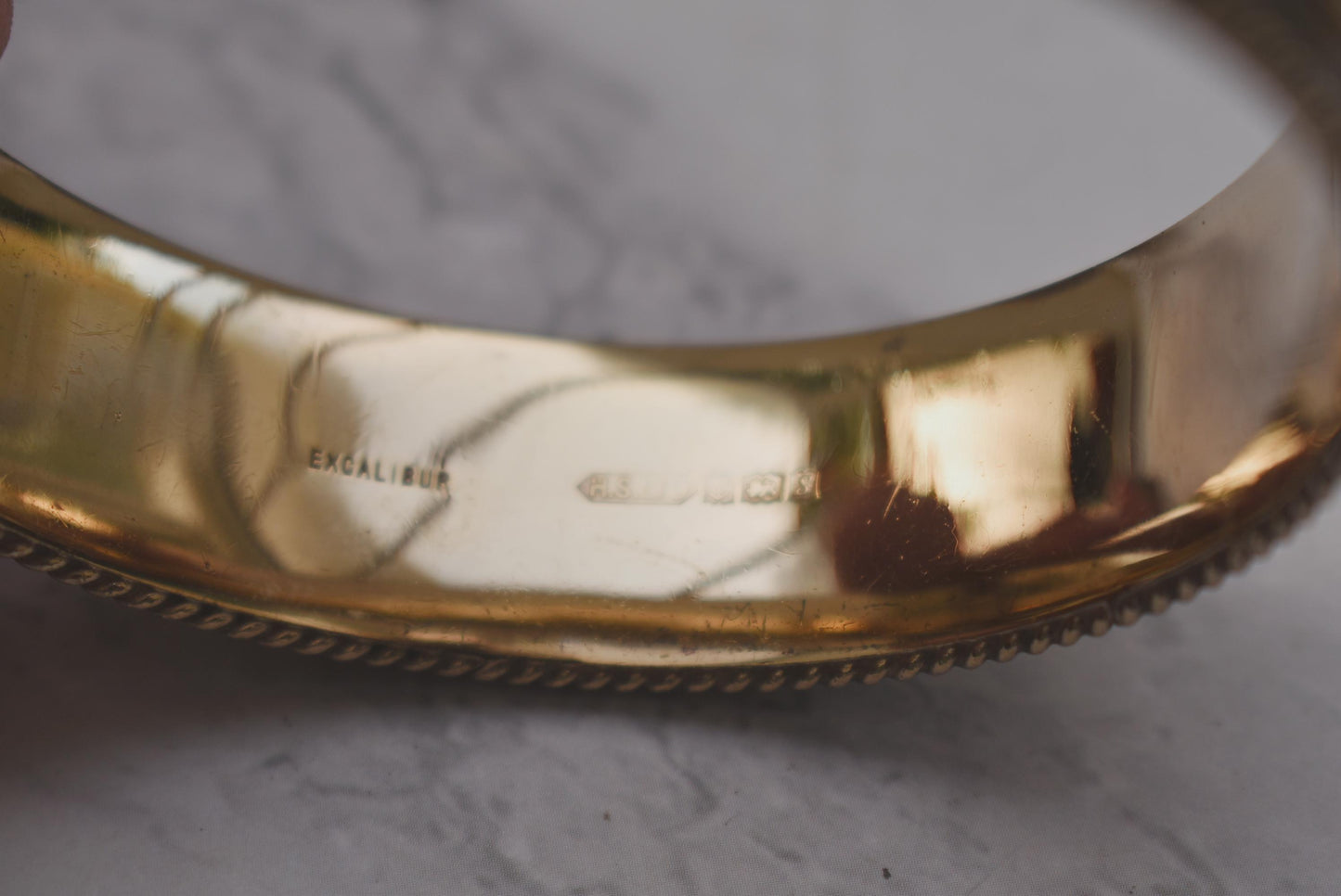 Silver Hallmarked Bangle - Gorgeous Large Heavy Excalibur Harrods 1992