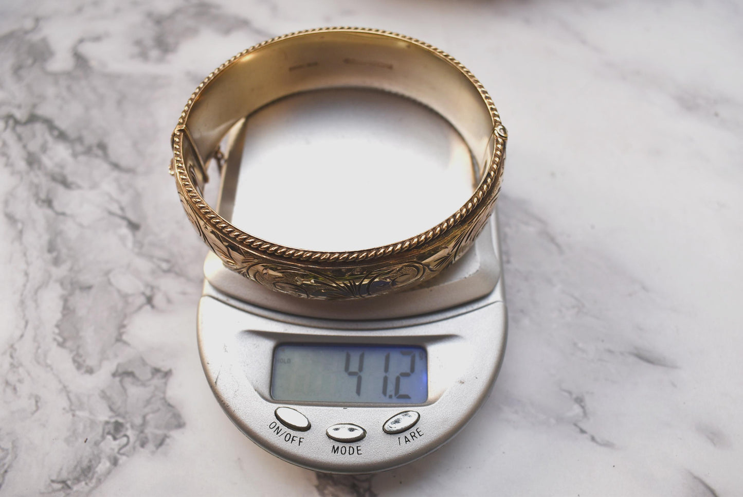 Silver Hallmarked Bangle - Gorgeous Large Heavy Excalibur Harrods 1992
