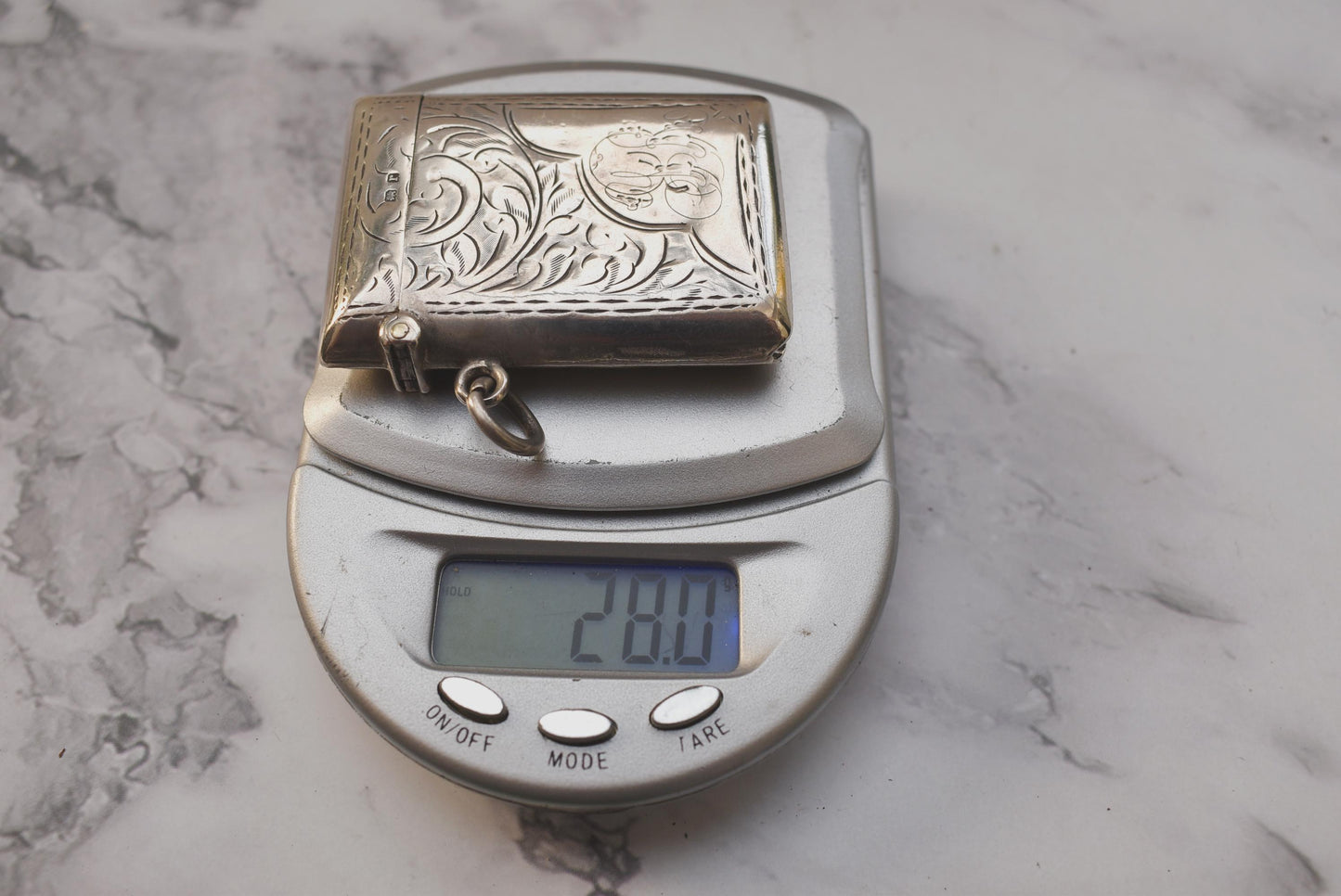 Antique Silver Vesta Case - Gorgeous 1916 Hallmarked Match Safe for Fob or Chatelaine