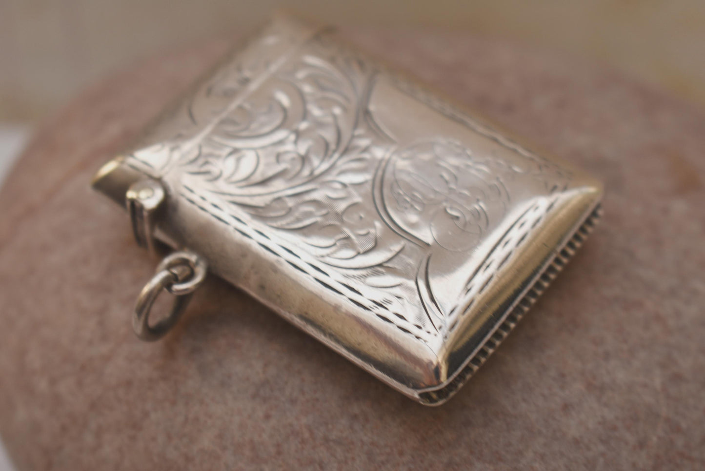 Antique Silver Vesta Case - Gorgeous 1916 Hallmarked Match Safe for Fob or Chatelaine