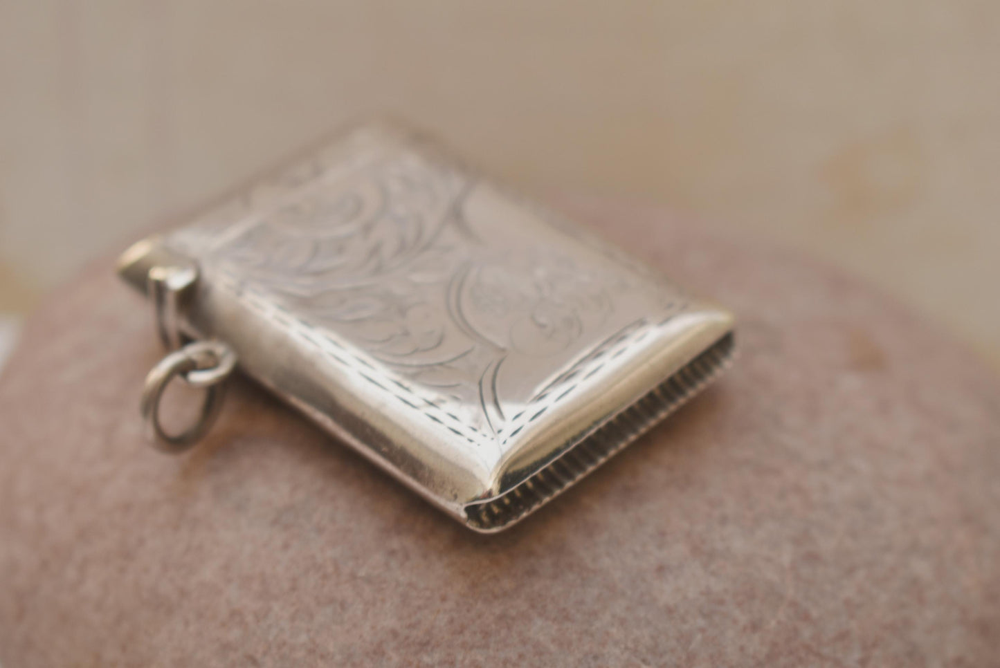 Antique Silver Vesta Case - Gorgeous 1916 Hallmarked Match Safe for Fob or Chatelaine