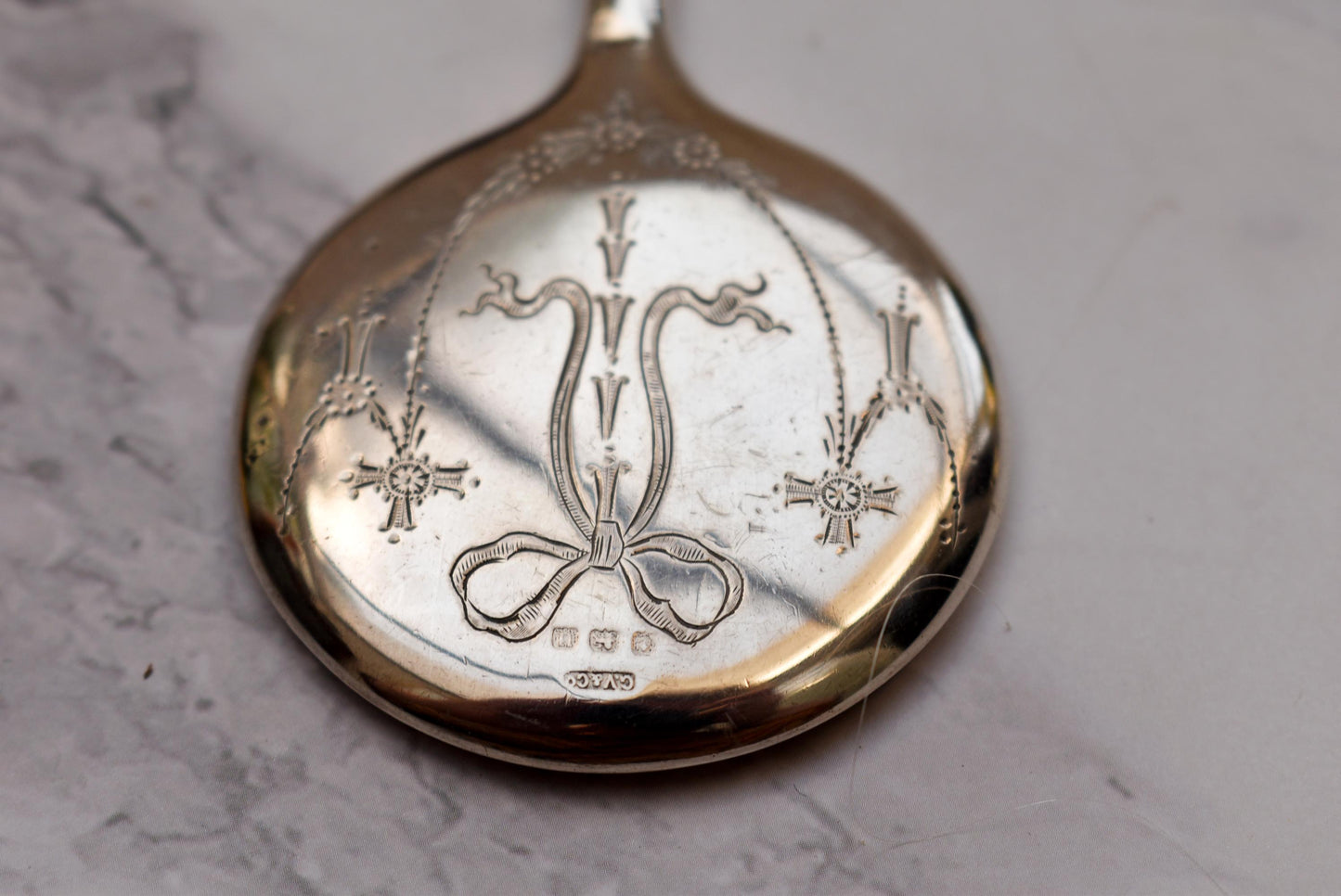 Antique Silver Mirror - Beautiful Art Nouveau Floral Chatelaine Mirror 1919 Hallmark Gourdel Vales & Co