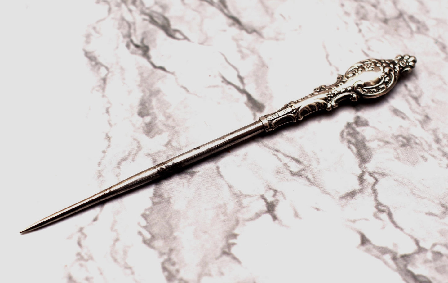 Antique Silver Awl - Gorgeous Victorian Sterling Fine Tipped Notion