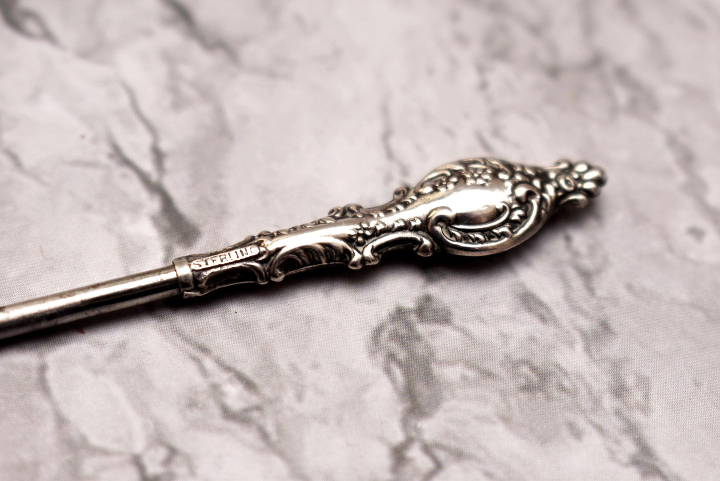 Antique Silver Awl - Gorgeous Victorian Sterling Fine Tipped Notion