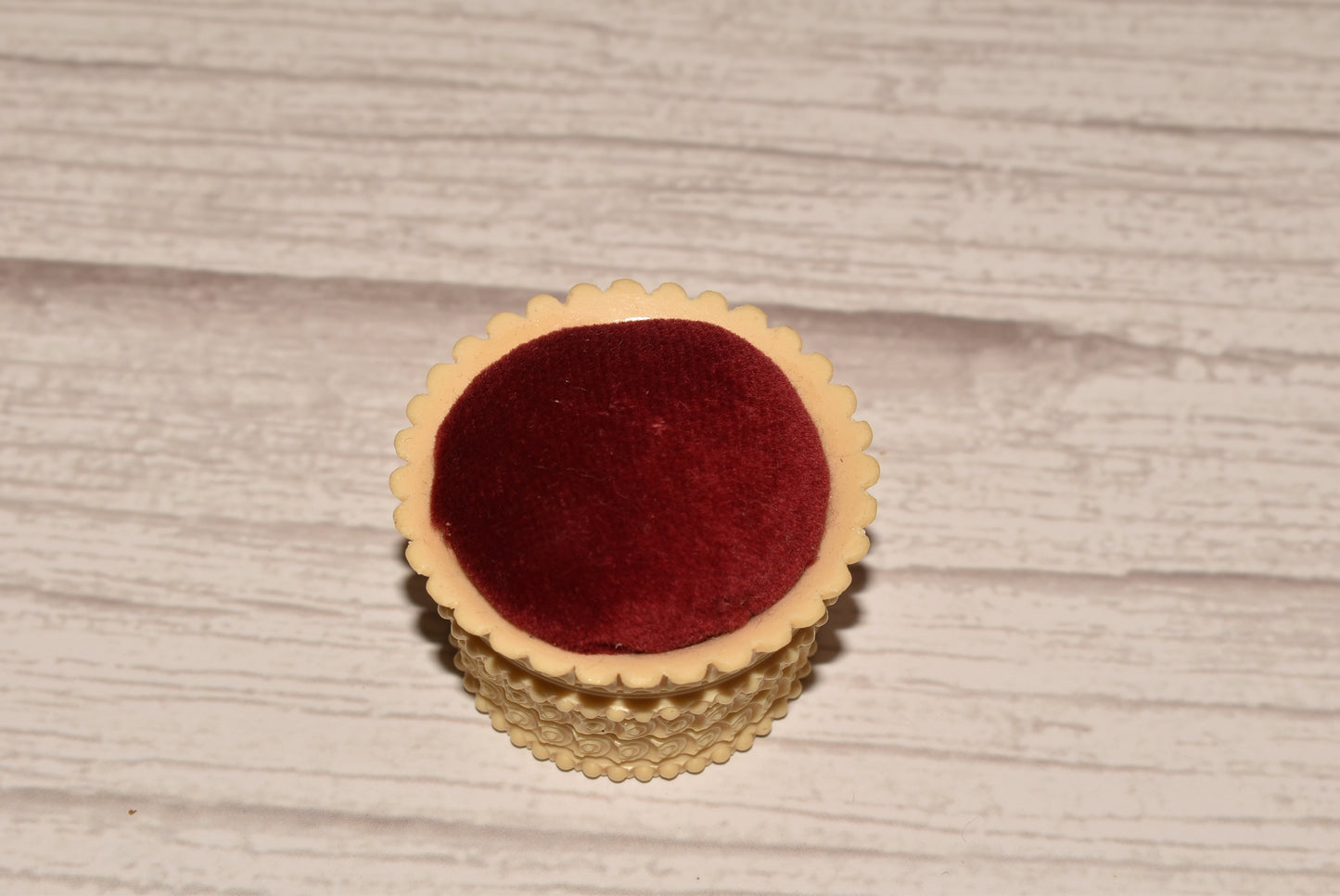 Antique Pin Cushion - Gorgeous Victorian Celluloid and Velvet Cushion