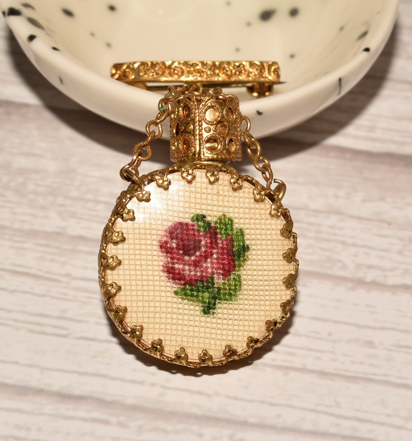 Antique Scent Bottle Brooch