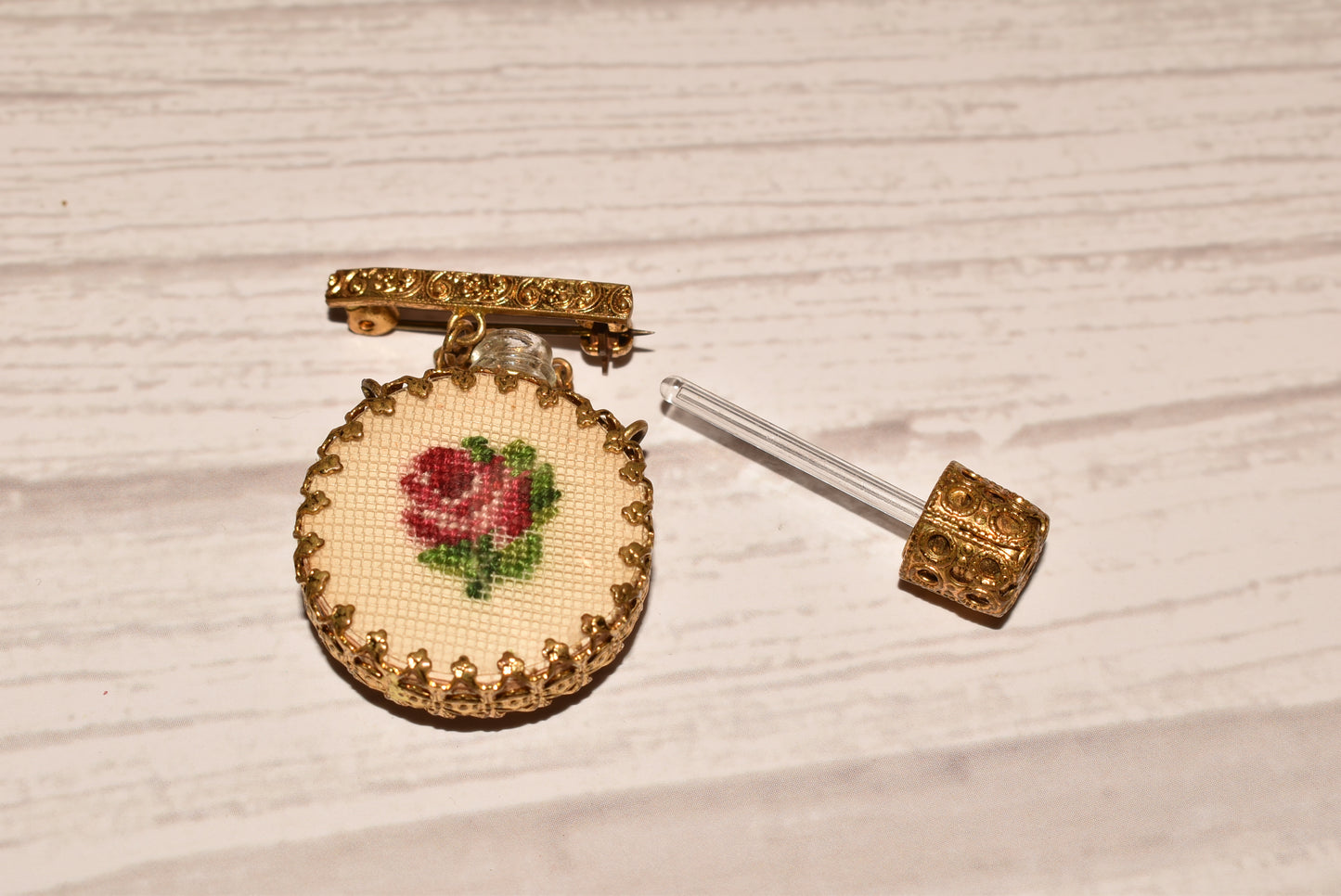 Antique Scent Bottle Brooch