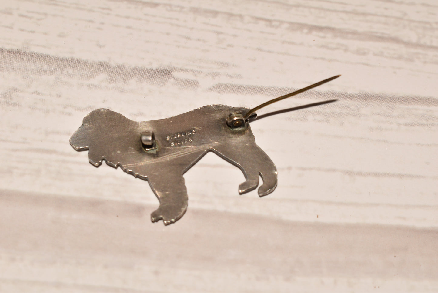 Antique Silver Dog Brooch - Gorgeous Sterling Spaniel