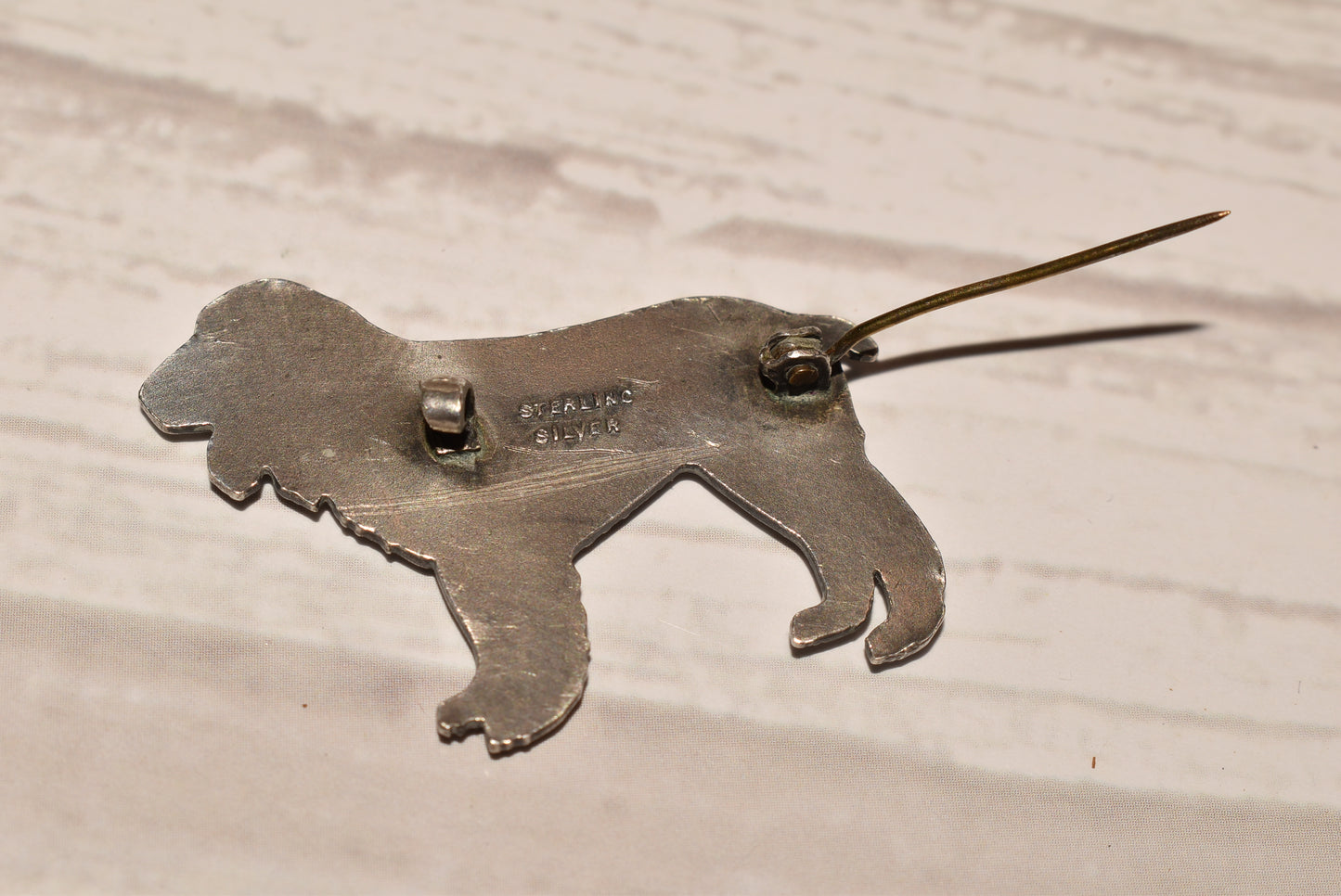 Antique Silver Dog Brooch - Gorgeous Sterling Spaniel