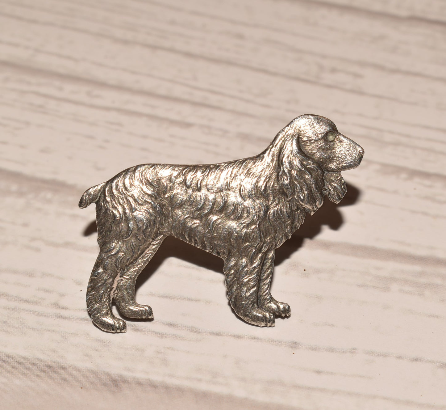 Antique Silver Dog Brooch - Gorgeous Sterling Spaniel