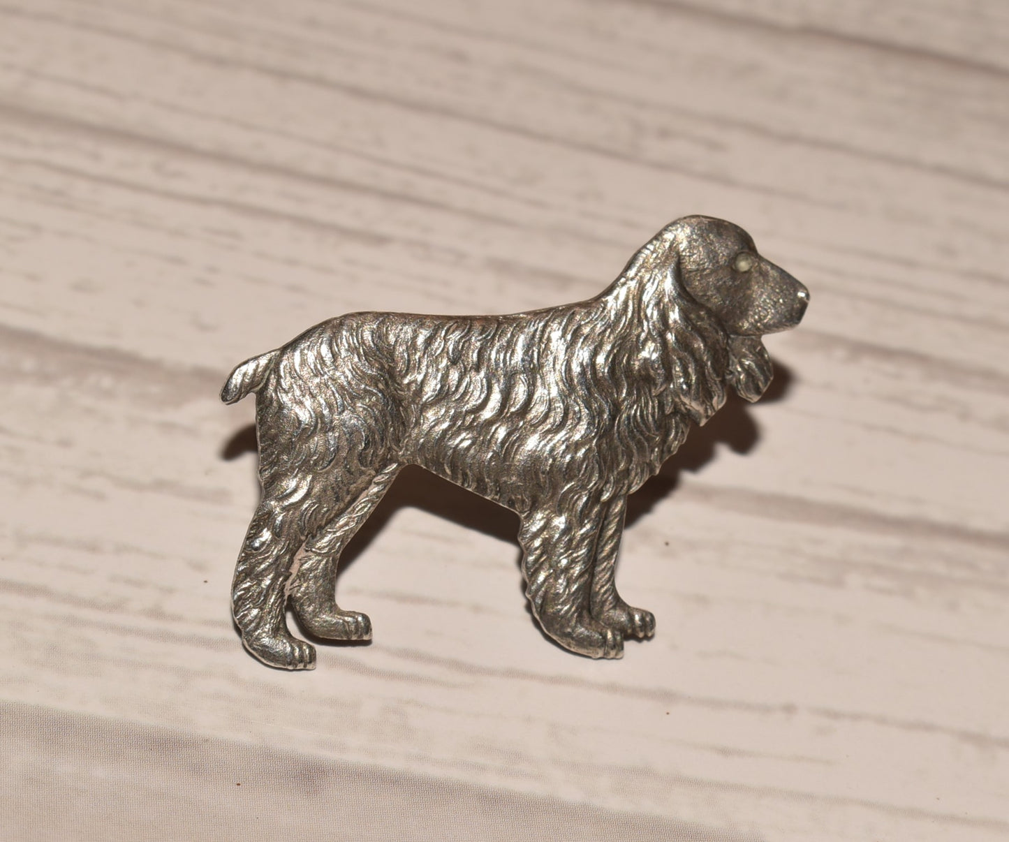 Antique Silver Dog Brooch - Gorgeous Sterling Spaniel