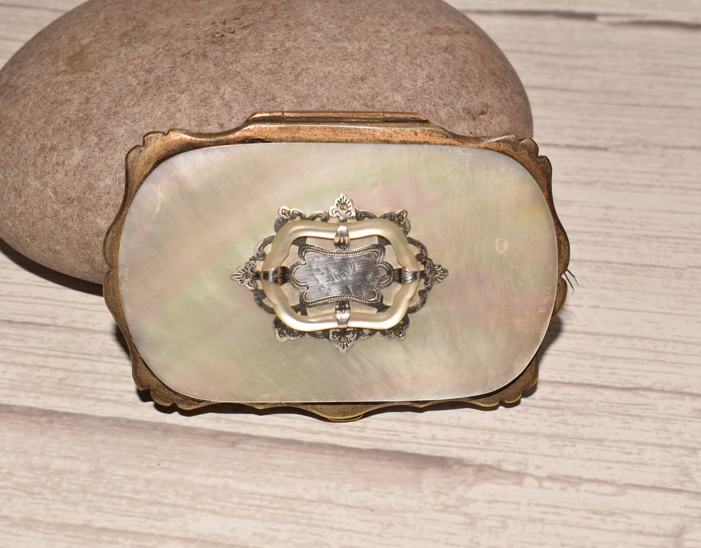 French Victorian Silver Mother of Pearl Etui Purse