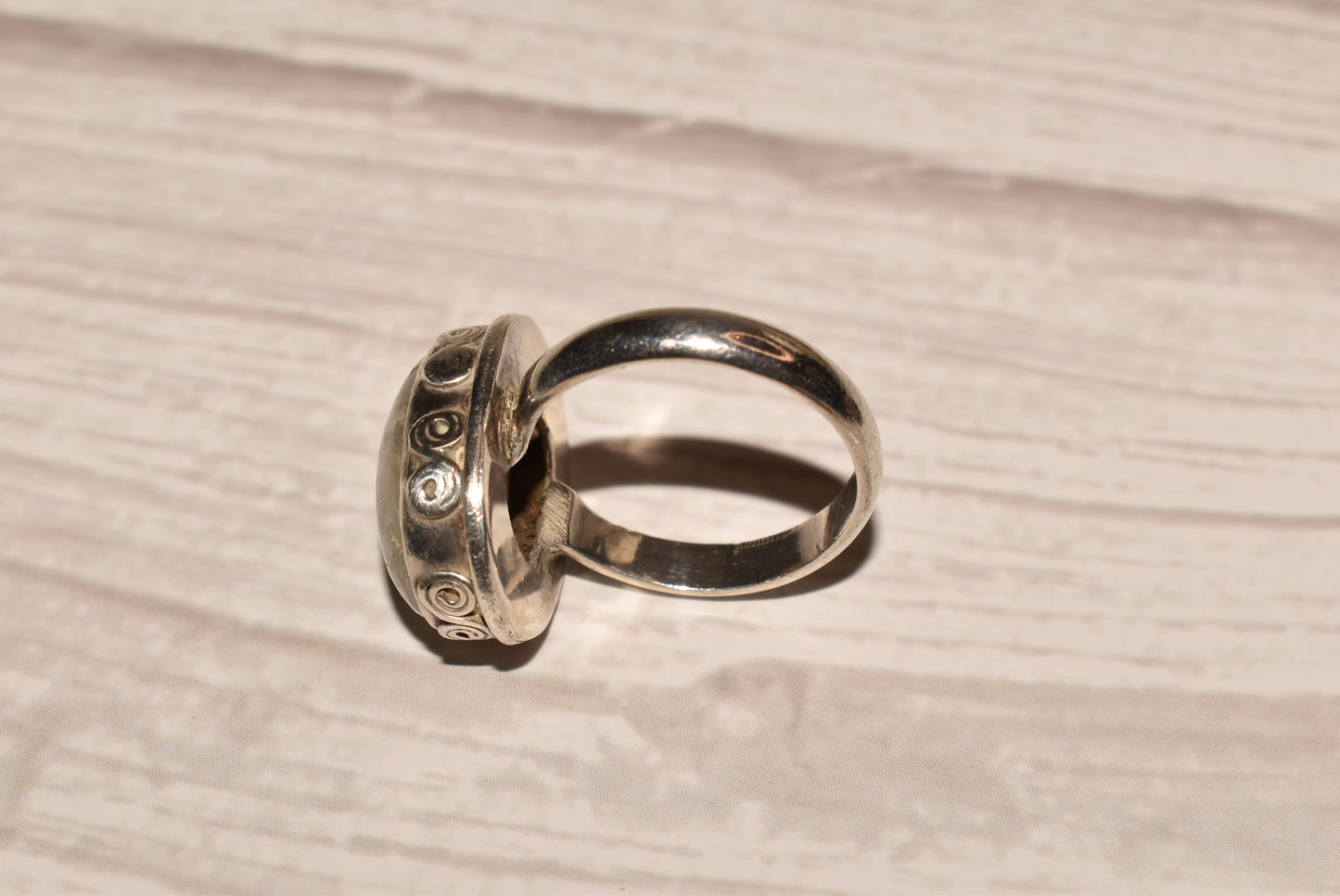 Silver Moonstone Ring - Gorgeous Size Q Large Decorative