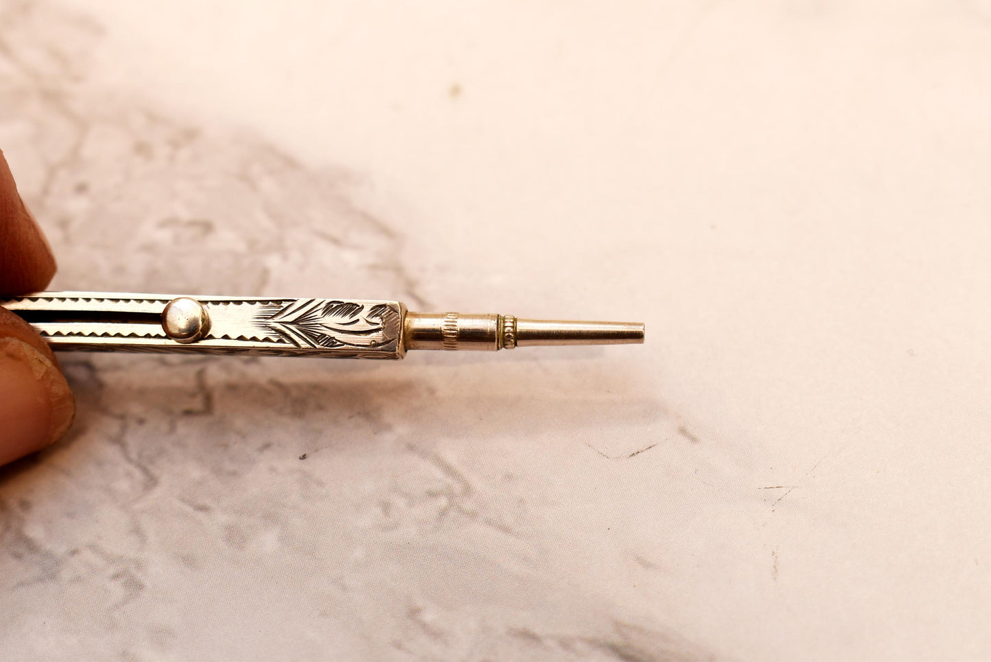 Antique Silver Pencil - Stunning Victorian Fob and Chatelaine Pencil with Large Bolt Ring