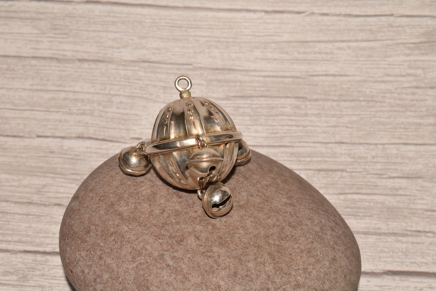 Solid Silver Rattle Birmingham 1912 Hallmark with Jingling Bells