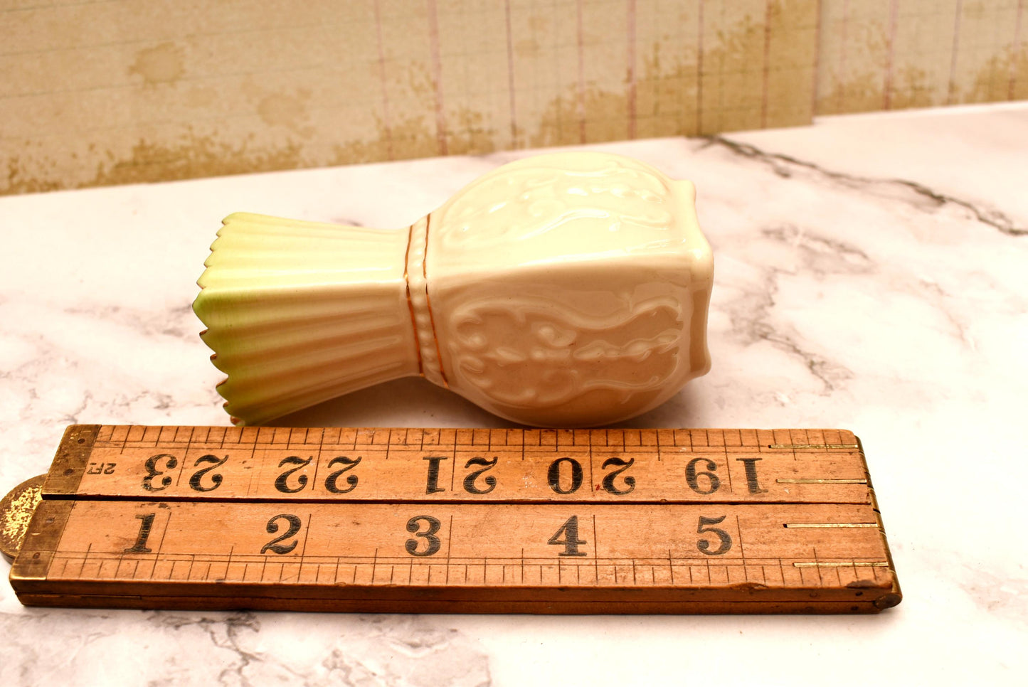 Vintage Belleek Vase - Beautiful 7th Mark in Pale Green and Gold