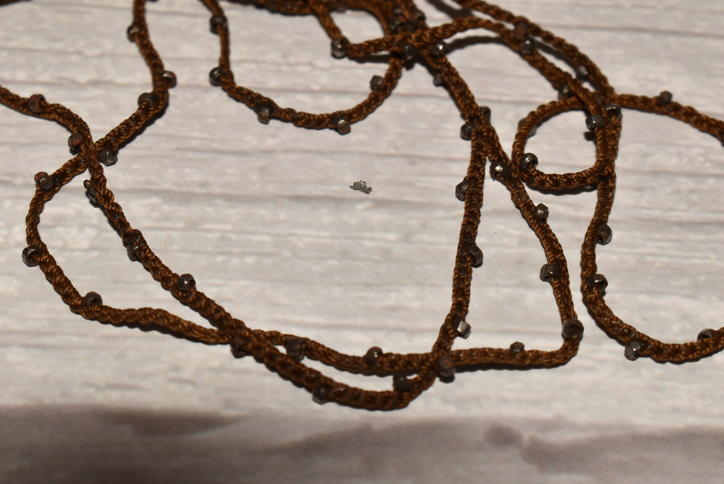 Antique Silk Cut Steel Guard Chain - Beautiful Delicate Long Silk Chain