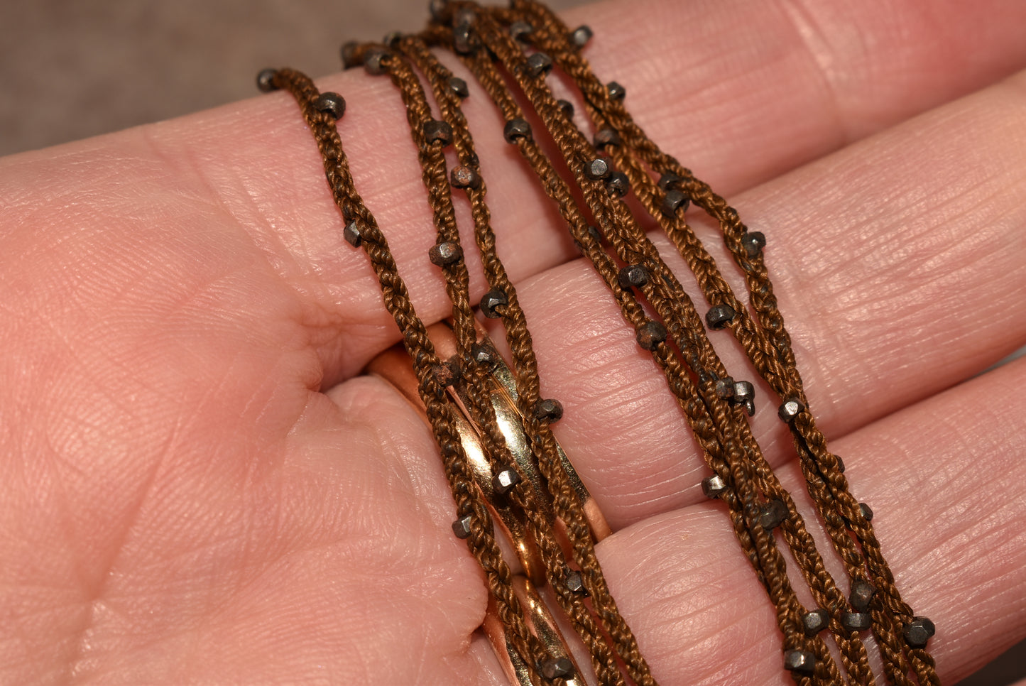 Antique Silk Cut Steel Guard Chain - Beautiful Delicate Long Silk Chain