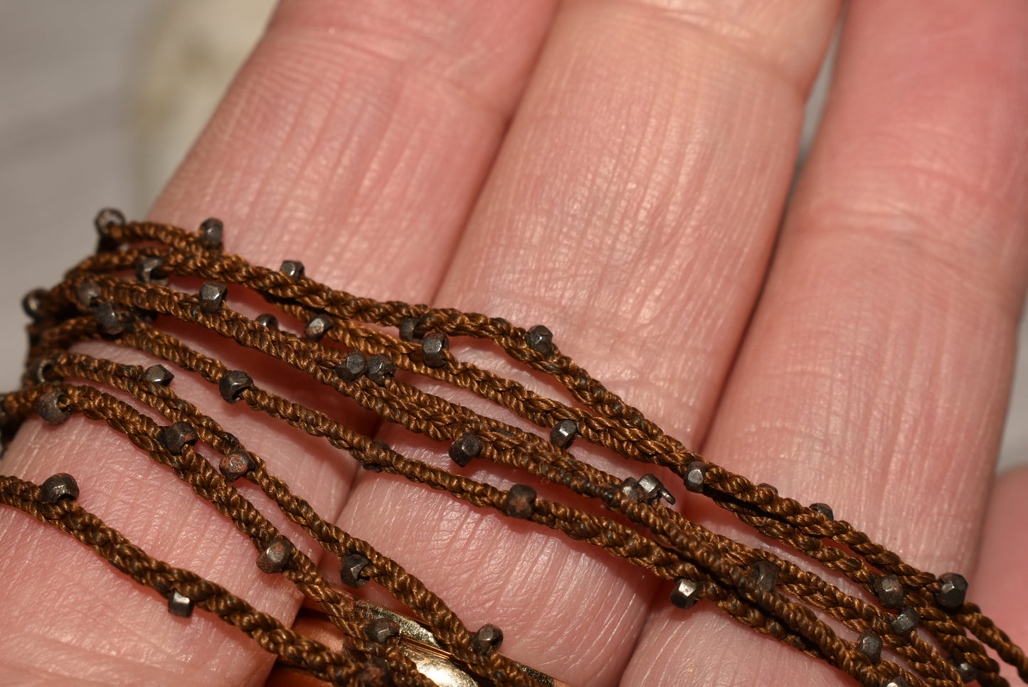 Antique Silk Cut Steel Guard Chain - Beautiful Delicate Long Silk Chain