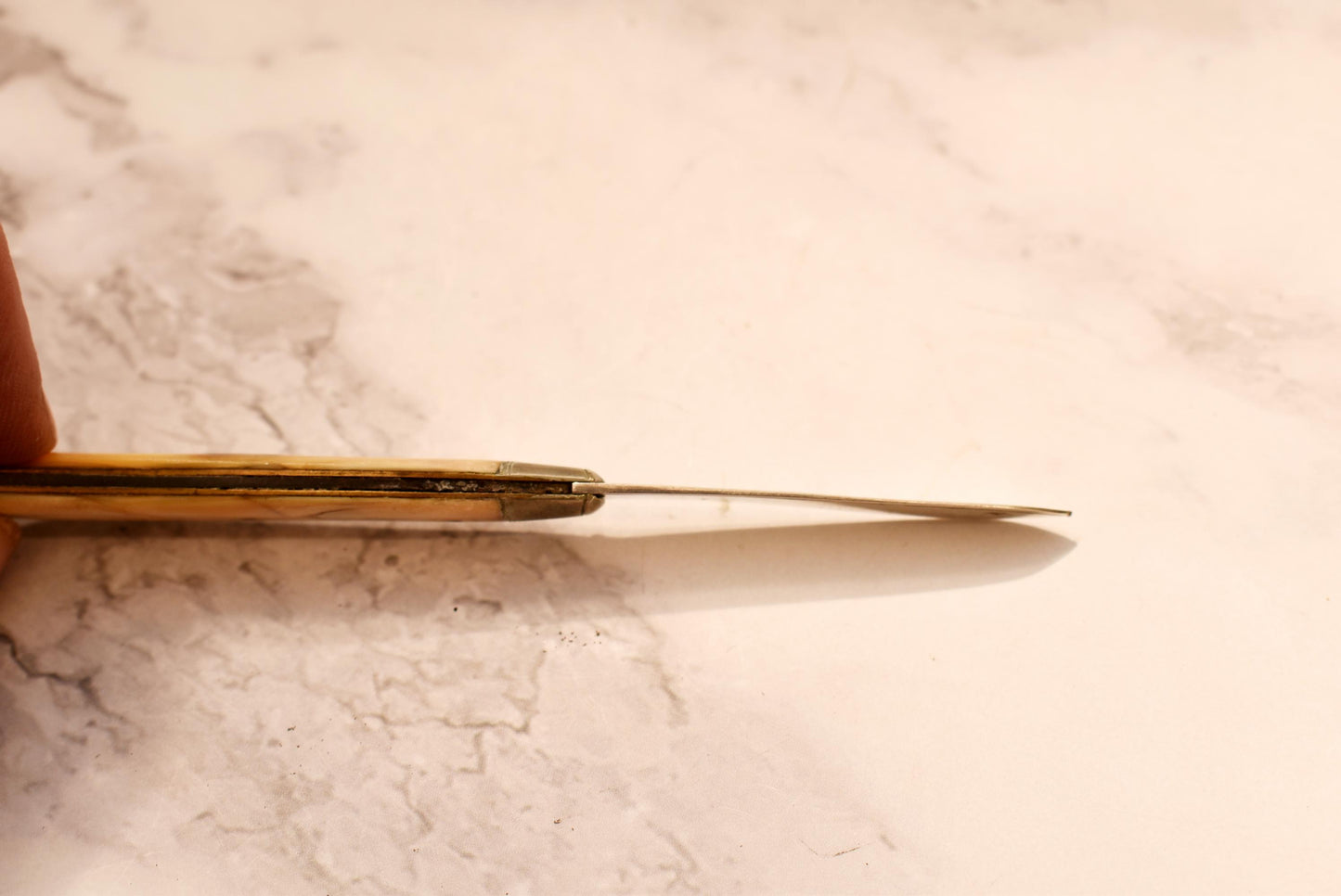 Edwardian Silver Fruit Parer - Gorgeous 1910 John Yeomans Cowlishaw Silver and Mother of Pearl Engraved