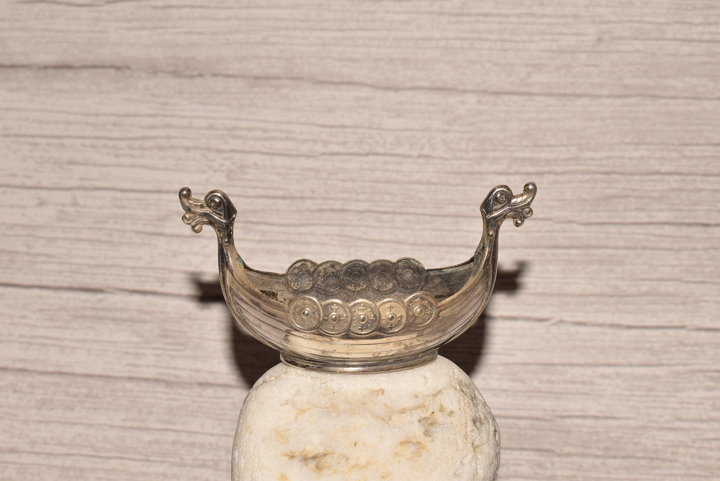 Antique Silver Viking Salt - Beautiful Theodor Olsens Eftf Norwegian