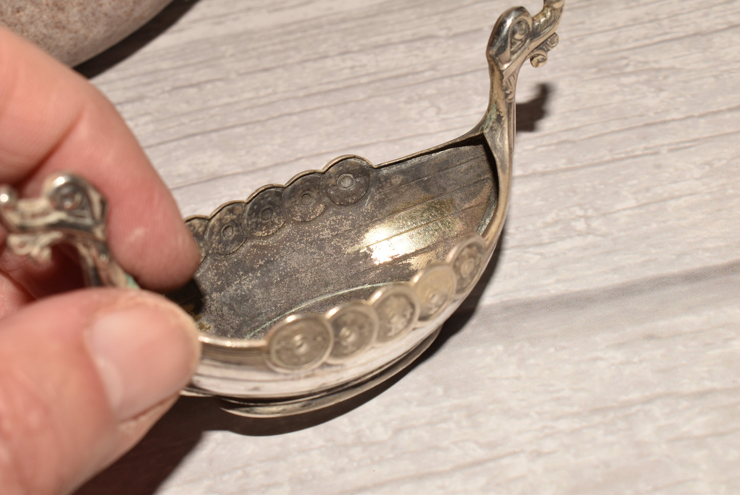 Antique Silver Viking Salt - Beautiful Theodor Olsens Eftf Norwegian