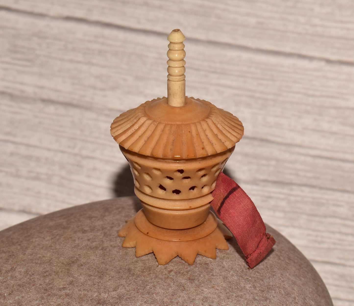 Antique Tape Measure - Beautiful Victorian Vegetable Ivory Decorative Notion