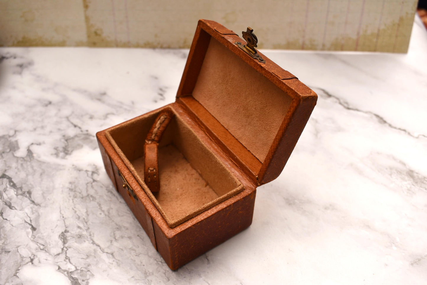 Antique Doll's Steamer Trunk - Wonderful Victorian Leatherbound with Buckles